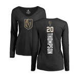 NHL Women Adidas Vegas Golden Knights #20 Paul Thompson Black Backer Slim Fit Long Sleeve T-Shirt