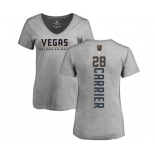 NHL Women Adidas Vegas Golden Knights #28 William Carrier Gray Backer Slim Fit V-Neck T-Shirt