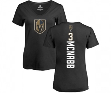 NHL Women Adidas Vegas Golden Knights #3 Brayden McNabb Black Backer Slim Fit V-Neck T-Shirt