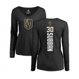 NHL Women Adidas Vegas Golden Knights #30 Malcolm Subban Black Backer Slim Fit Long Sleeve T-Shirt