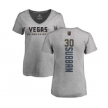 NHL Women Adidas Vegas Golden Knights #30 Malcolm Subban Gray Backer Slim Fit V-Neck T-Shirt