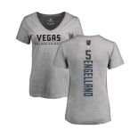 NHL Women Adidas Vegas Golden Knights #5 Deryk Engelland Gray Backer Slim Fit V-Neck T-Shirt