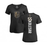 NHL Women Adidas Vegas Golden Knights #55 Keegan Kolesar Black Backer Slim Fit V-Neck T-Shirt