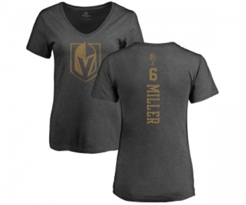 NHL Women Adidas Vegas Golden Knights #6 Colin Miller Charcoal One Color Backer T-Shirt