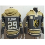 Men Vegas Golden Knights #29 Marc-Andre Fleury Grey Sawyer Hooded NHL Sweatshirt