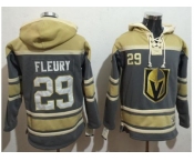 Men Vegas Golden Knights #29 Marc-Andre Fleury Grey Sawyer Hooded NHL Sweatshirt