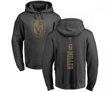 NHL Adidas Vegas Golden Knights #6 Colin Miller Charcoal One Color Backer Pullover Hoodie