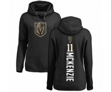 NHL Women Adidas Vegas Golden Knights #11 Curtis McKenzie Black Backer Pullover Hoodie