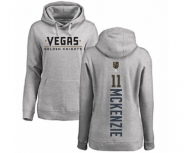 NHL Women Adidas Vegas Golden Knights #11 Curtis McKenzie Gray Backer Pullover Hoodie