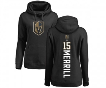 NHL Women Adidas Vegas Golden Knights #15 Jon Merrill Black Backer Pullover Hoodie