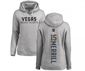 NHL Women Adidas Vegas Golden Knights #15 Jon Merrill Gray Backer Pullover Hoodie