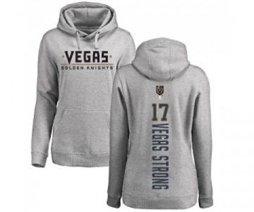 NHL Women Adidas Vegas Golden Knights #17 Vegas Strong Gray Backer Pullover Hoodie