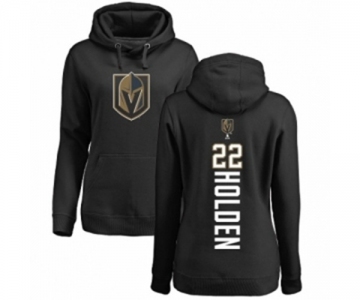 NHL Women Adidas Vegas Golden Knights #22 Nick Holden Black Backer Pullover Hoodie