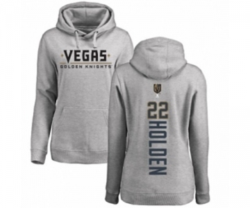 NHL Women Adidas Vegas Golden Knights #22 Nick Holden Gray Backer Pullover Hoodie