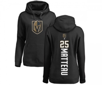 NHL Women Adidas Vegas Golden Knights #25 Stefan Matteau Black Backer Pullover Hoodie