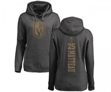 NHL Women Adidas Vegas Golden Knights #25 Stefan Matteau Charcoal One Color Backer Pullover Hoodie