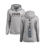 NHL Women Adidas Vegas Golden Knights #3 Brayden McNabb Gray Backer Pullover Hoodie