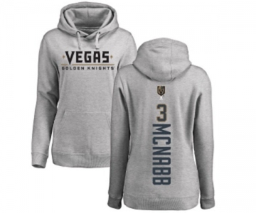 NHL Women Adidas Vegas Golden Knights #3 Brayden McNabb Gray Backer Pullover Hoodie