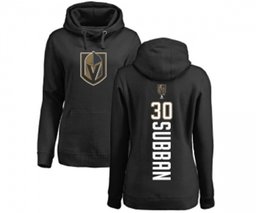 NHL Women Adidas Vegas Golden Knights #30 Malcolm Subban Black Backer Pullover Hoodie