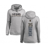 NHL Women Adidas Vegas Golden Knights #35 Oscar Dansk Gray Backer Pullover Hoodie