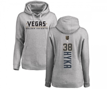 NHL Women Adidas Vegas Golden Knights #38 Tomas Hyka Gray Backer Pullover Hoodie