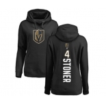 NHL Women Adidas Vegas Golden Knights #4 Clayton Stoner Black Backer Pullover Hoodie