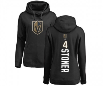 NHL Women Adidas Vegas Golden Knights #4 Clayton Stoner Black Backer Pullover Hoodie