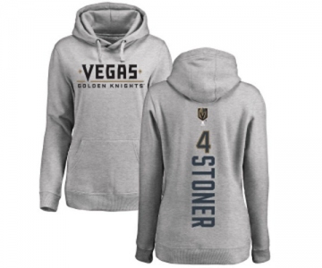 NHL Women Adidas Vegas Golden Knights #4 Clayton Stoner Gray Backer Pullover Hoodie