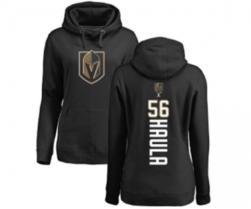 NHL Women Adidas Vegas Golden Knights #56 Erik Haula Black Backer Pullover Hoodie