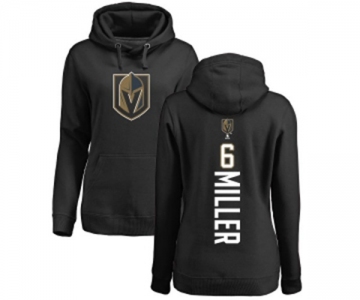 NHL Women Adidas Vegas Golden Knights #6 Colin Miller Black Backer Pullover Hoodie