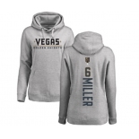 NHL Women Adidas Vegas Golden Knights #6 Colin Miller Gray Backer Pullover Hoodie