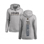 NHL Women Adidas Vegas Golden Knights #71 William Karlsson Gray Backer Pullover Hoodie