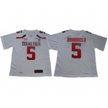 Red Raiders #5 Patrick Mahomes White Limited Stitched College Jersey