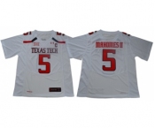 Red Raiders #5 Patrick Mahomes White Limited Stitched College Jersey