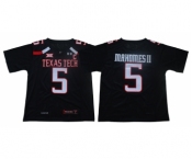 Texas Tech Red Raiders #5 Patrick Mahomes Black With C Patch College Football Jersey