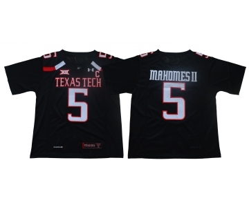 Texas Tech Red Raiders #5 Patrick Mahomes Black With C Patch College Football Jersey