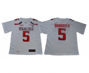 Texas Tech Red Raiders 5 Patrick Mahomes White With C Patch College Football Jersey