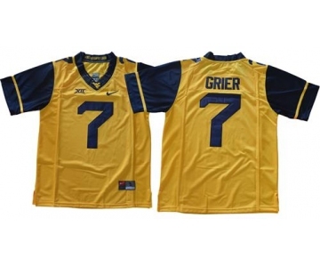 Mountaineers #7 Will Grier Gold Limited Stitched NCAA Jersey