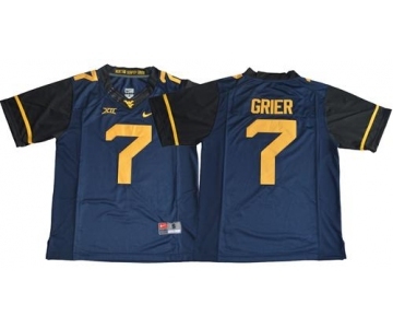 Mountaineers #7 Will Grier Navy Blue Limited Stitched NCAA Jersey