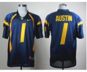 NCAA NEW West Virginia Mountaineers Tavon Austin #1 blue WVU jersey