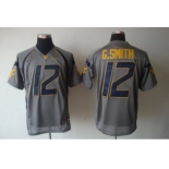 NCAA West Virginia Mountaineers Geno Smith 12 Grey College Football Jersey