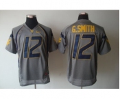 NCAA West Virginia Mountaineers Geno Smith 12 Grey College Football Jersey