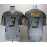 NEW West Virginia Mountaineers Stedman Bailey 3 Grey College Football Jerseys