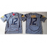 West Virginia Mountaineers #12 Oliver Luck Navy Blue Stitched NCAA Jersey