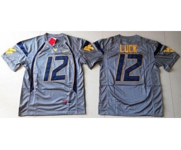 West Virginia Mountaineers #12 Oliver Luck Navy Blue Stitched NCAA Jersey