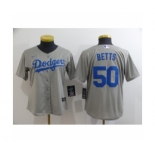 Women Los Angeles Dodgers #50 Mookie Betts Royal Gray 2020 Cool Base Jersey