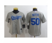 Women Los Angeles Dodgers #50 Mookie Betts Royal Gray 2020 Cool Base Jersey