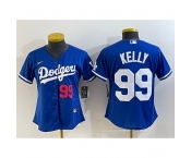 Women Los Angeles Dodgers 99 Joe Kelly Blue With Patch Stitched Jersey