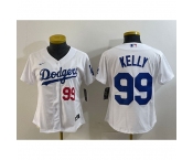 Women Los Angeles Dodgers 99 Joe Kelly White With Patch Stitched Jersey