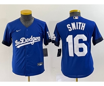 Women's Los Angeles Dodgers #16 Will Smith Blue Stitched Cool Base Nike Jersey